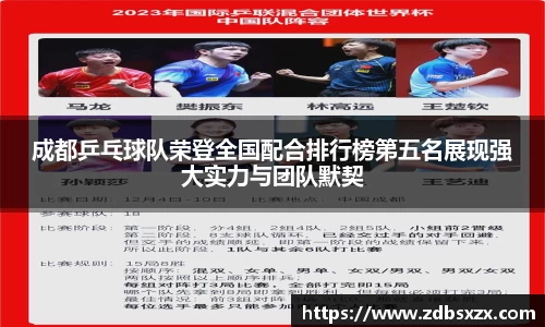 成都乒乓球队荣登全国配合排行榜第五名展现强大实力与团队默契